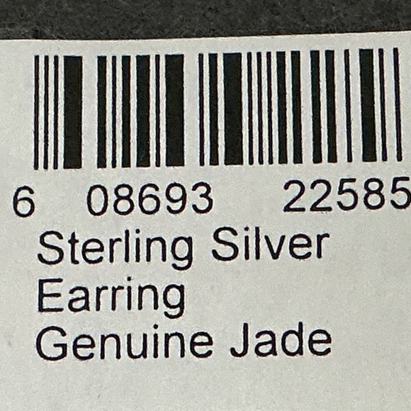 Genuine Jade Sterling Silver Earrings - Picture 2 of 5
